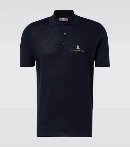 Brunello Cucinelli Logo silk and cotton polo shirt 1