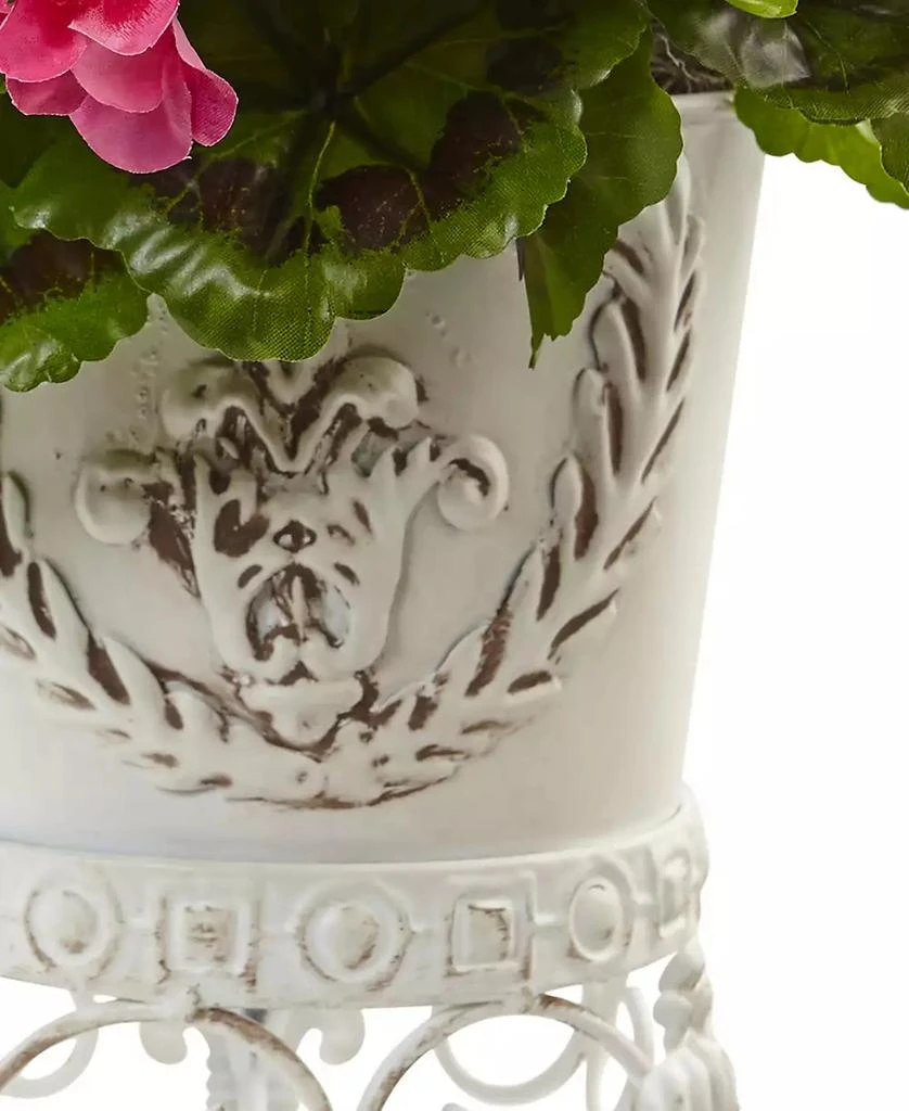 NEARLY NATURAL Geranium UV-Resistant Indoor/Outdoor Artificial Plant in Metal Planter 3