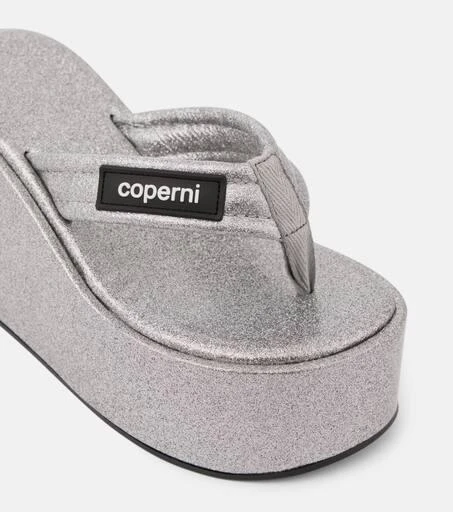 COPERNI Glitter wedge thong sandals 5