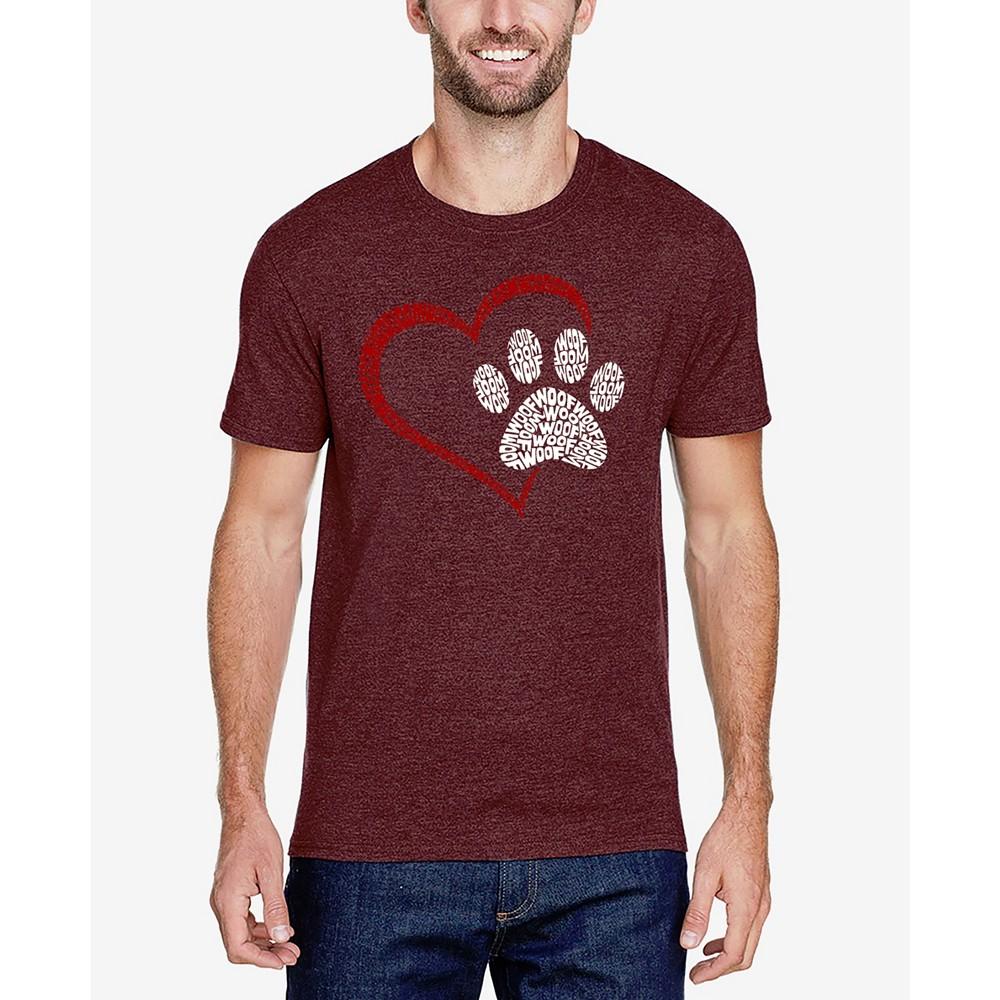 LA Pop Art Paw Heart - Men's Premium Blend Word Art T-Shirt