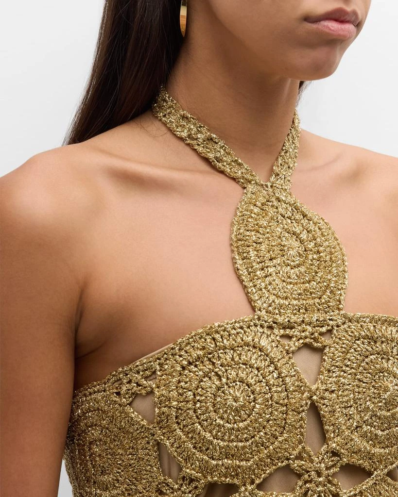 Shop Beep Beep Lurex Crochet Cutout Halter Maxi Dress on Sale at  BeyondStyle  Get 51% Off Beep Beep Lurex Crochet Cutout Halter Maxi Dress  with Limited-Time Flash Deals, Exclusive Discounts, and