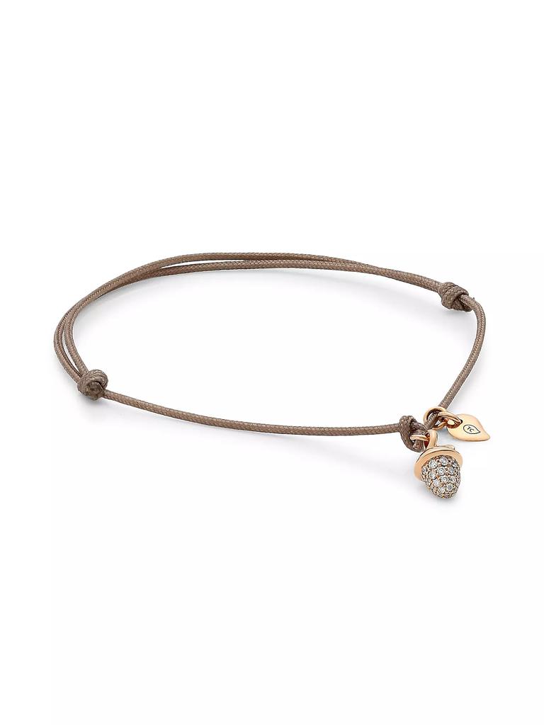 Tamara Comolli My Mikado 18K Rose Gold & Diamond Pavé Acorn Sliding Knot Cord Bracelet