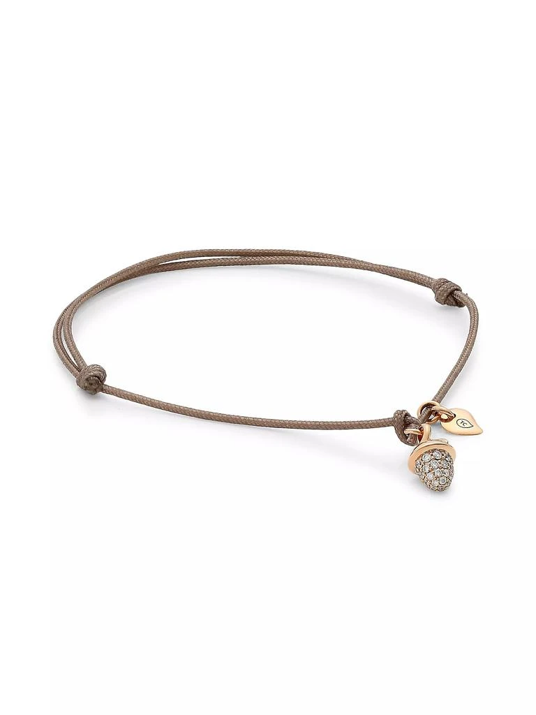 Tamara Comolli My Mikado 18K Rose Gold & Diamond Pavé Acorn Sliding Knot Cord Bracelet 1