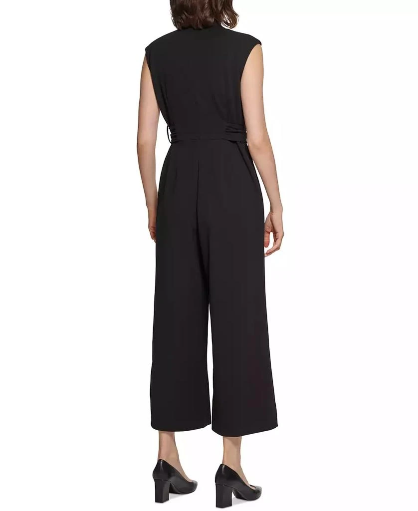 Calvin Klein Women's Crepe Belted Straight-Leg Jumpsuit 4