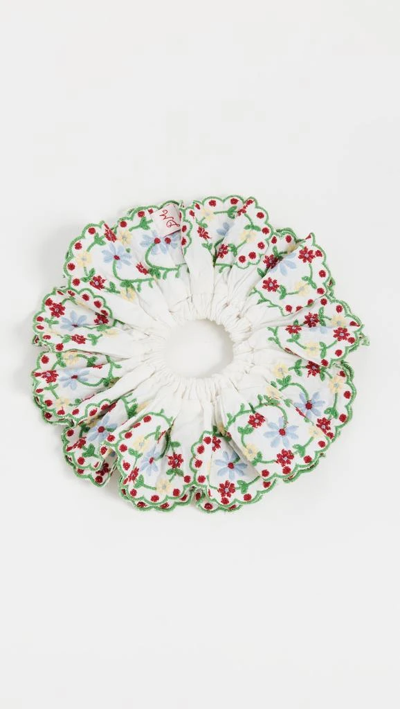 Damson Madder Lulu Embroidered Scrunchie 3