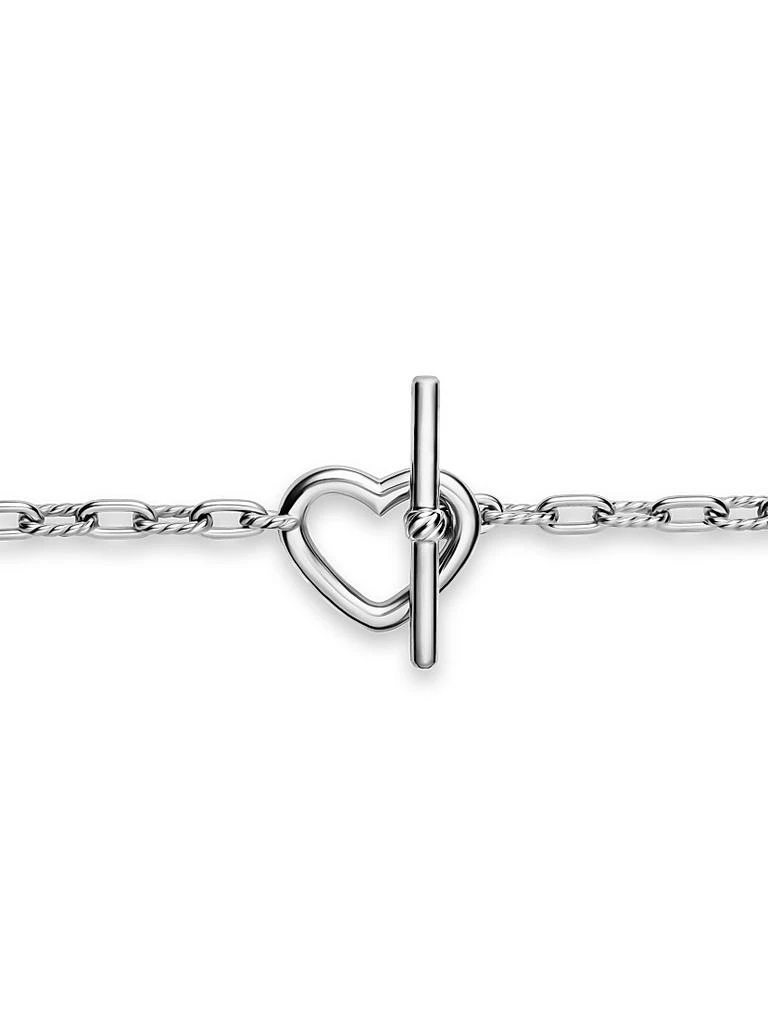 David Yurman DY Madison Heart Toggle Chain Bracelet in Sterling Silver, 3MM 4
