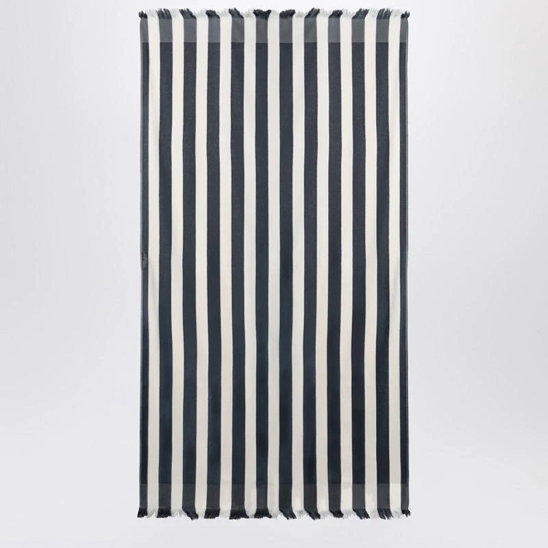Tekla Tekla White And Blue Striped Beach Towel 2