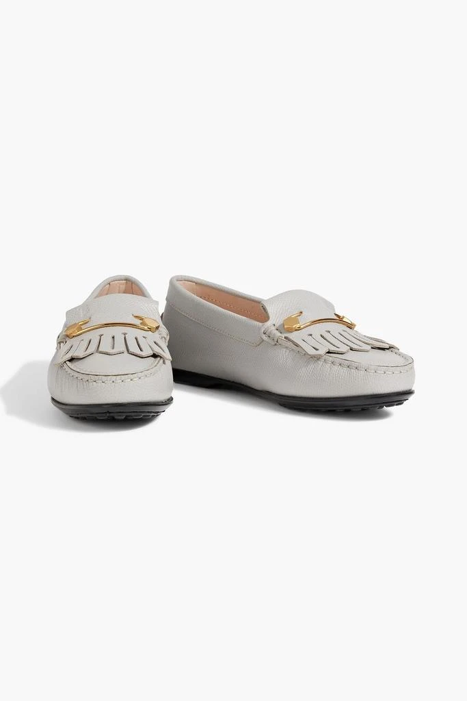Tod's Fringed textured-leather loafers 2