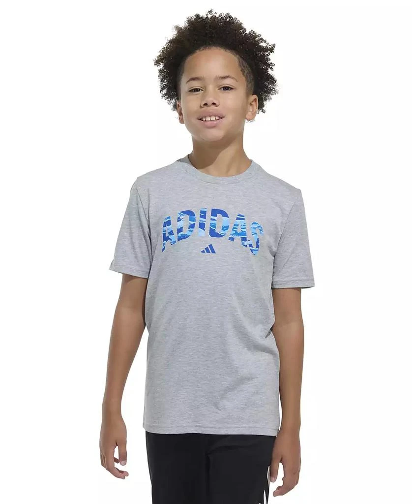 Adidas Big Boys Tiger Camo Logo Cotton-Blend T-Shirt 1