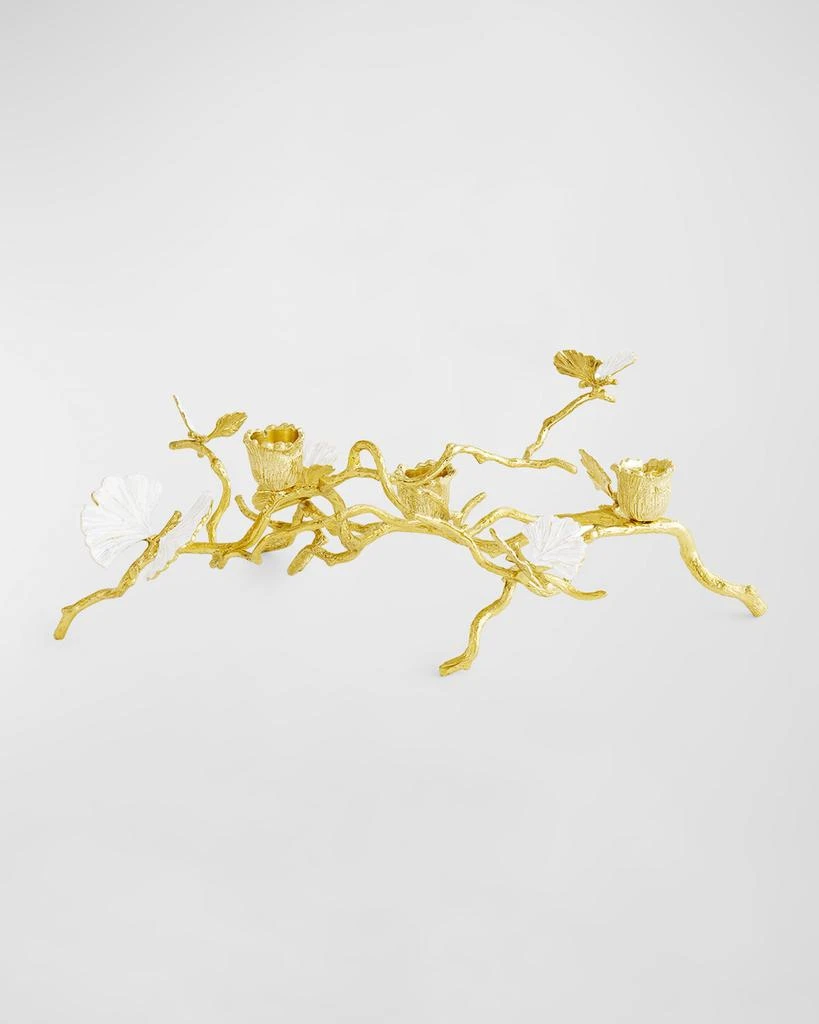 Michael Aram Butterfly Ginkgo White 
Gold Low Candleholders 2