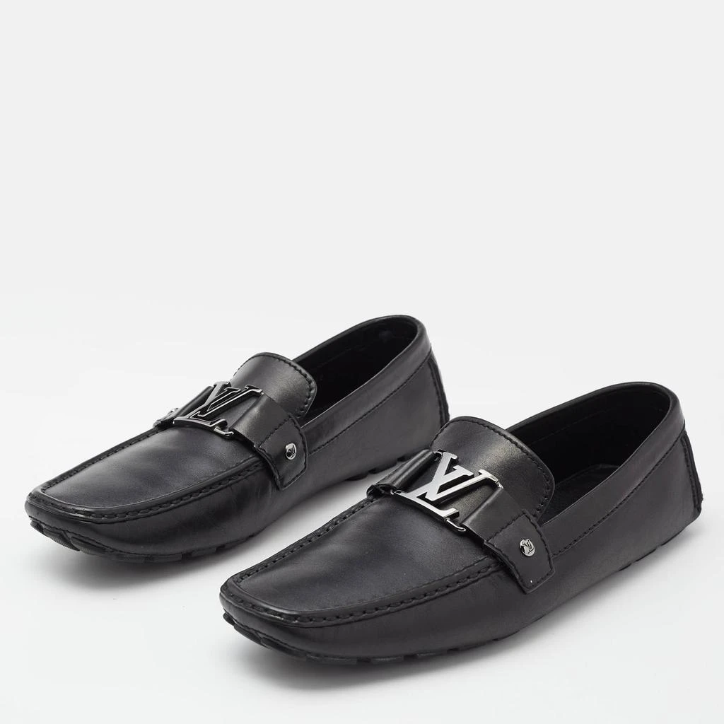 Louis Vuitton Louis Vuitton Black Leather Monte Carlo Loafers Size 44 2