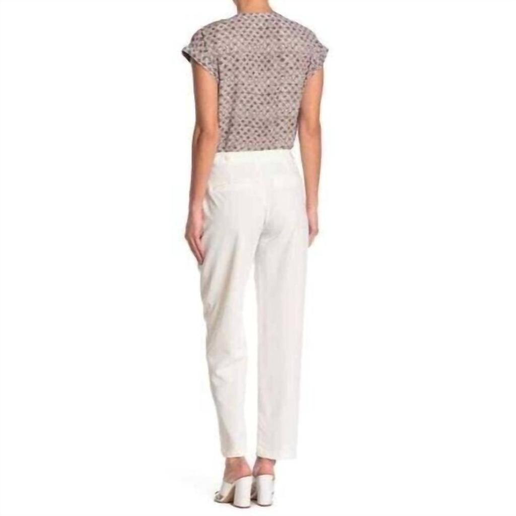 H Halston H Halston - Pleated Self Tab Ankle Crop Pants
