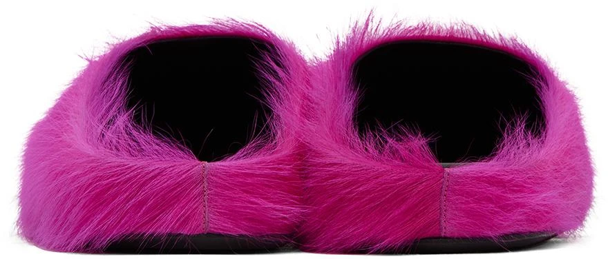 Marni Pink Long-Hair Calfskin Fussbett Sabot Loafers 2