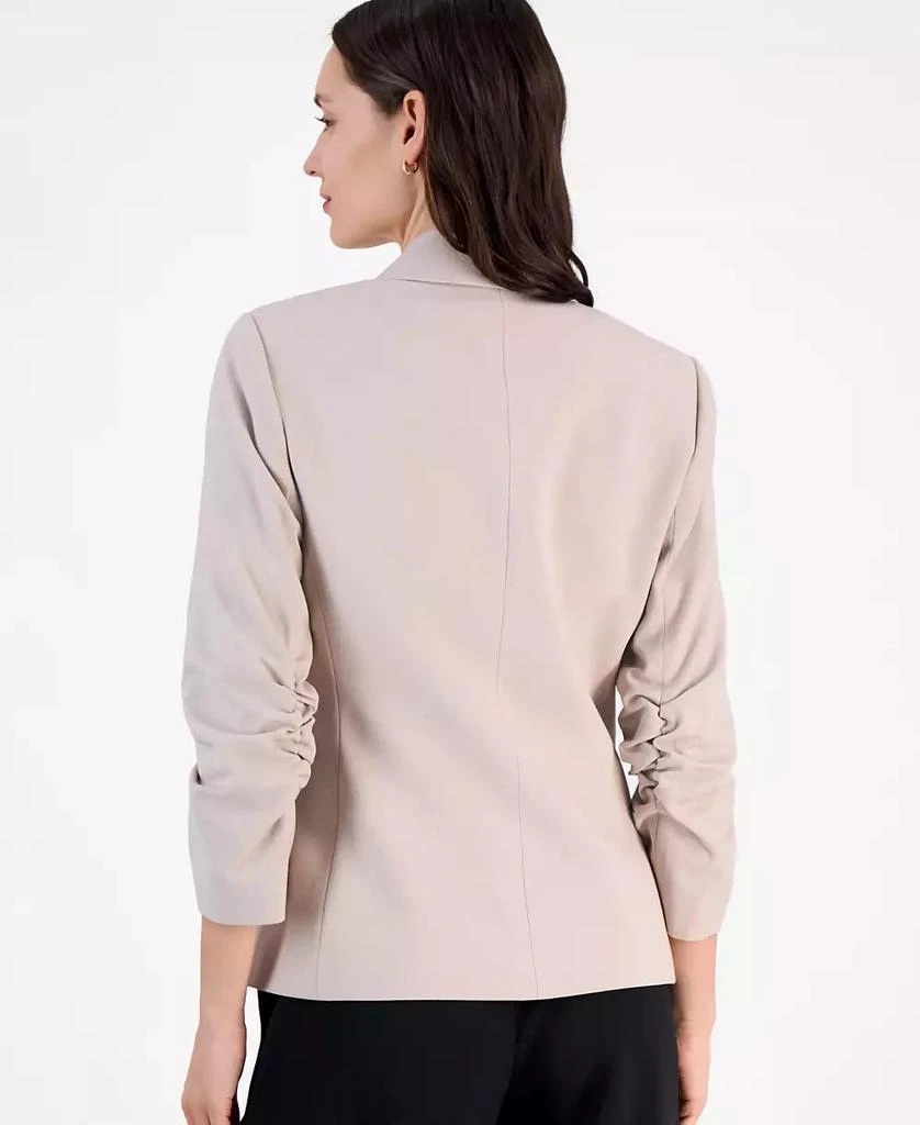 Tahari Women's Ruched-Sleeve One-Button Blazer 3
