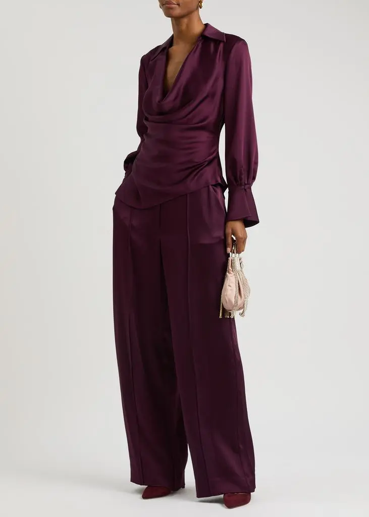 Jonathan Simkhai Symone draped satin blouse 4