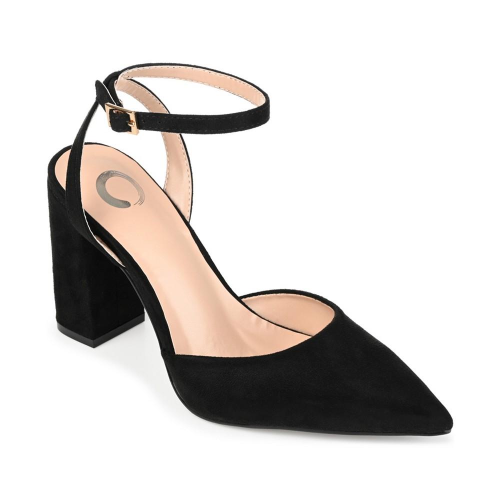 Journee Collection Women's Tyyra Ankle Strap Pointed Toe Block Heel Pumps