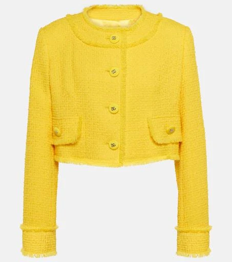 Dolce 
Gabbana Cropped wool-blend tweed jacket 1