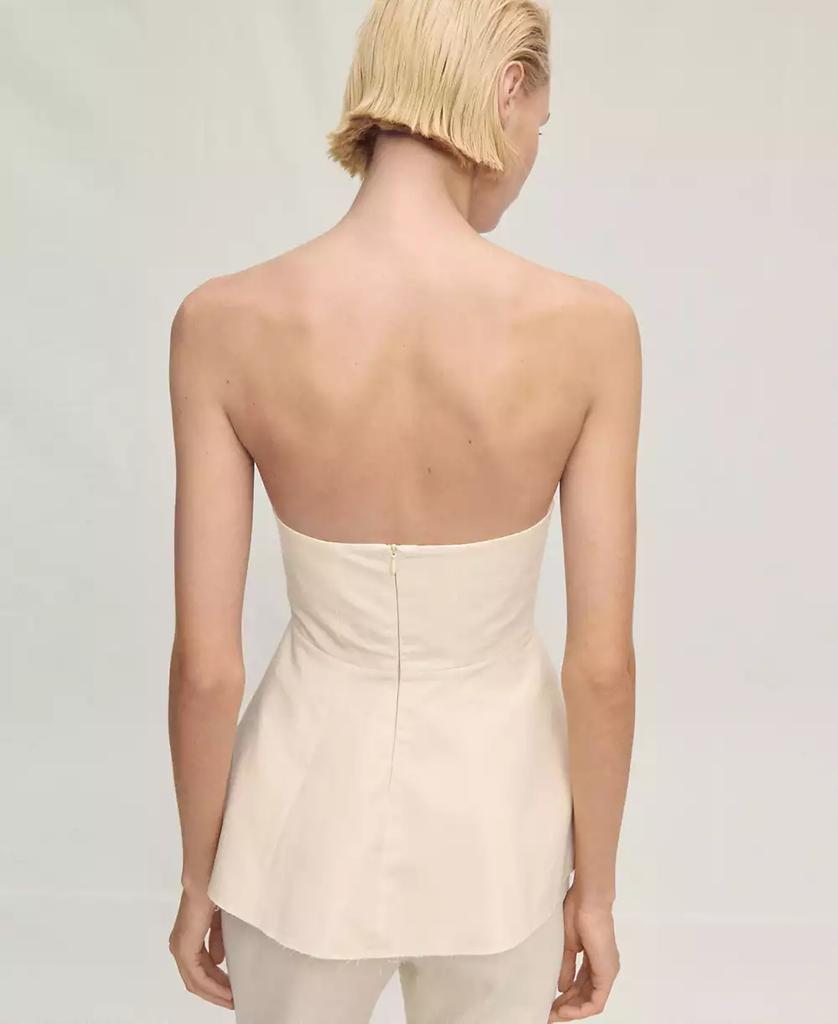 Mango Women's Strapless Peplum Top