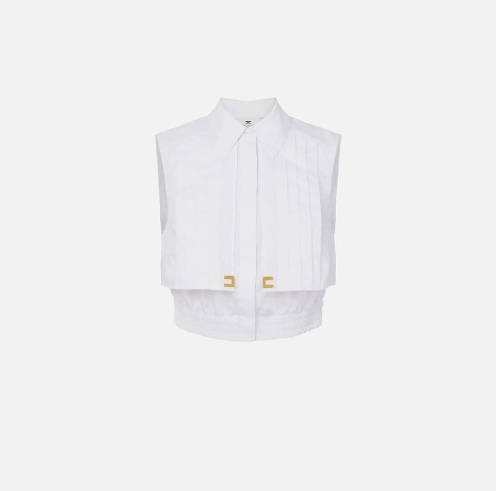 ELISABETTA FRANCHI CROPPED POPLIN SHIRT 1