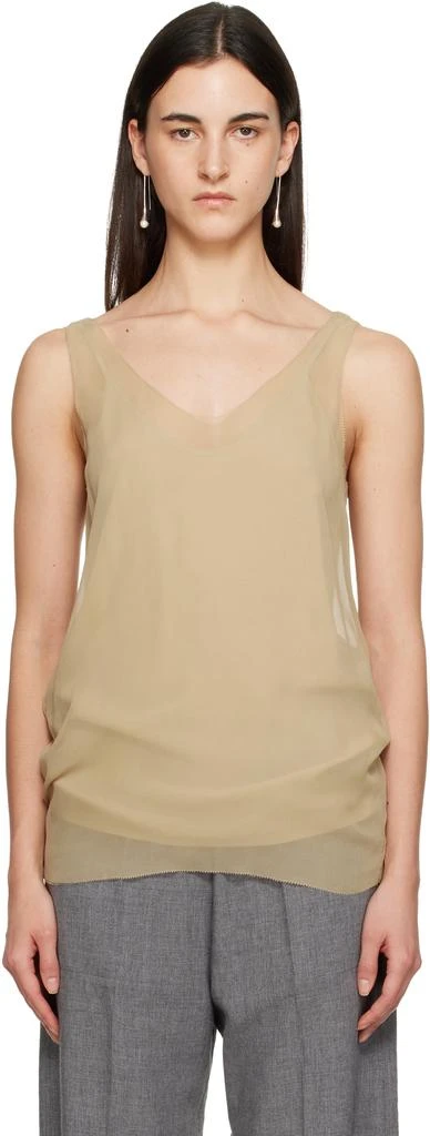 Totême Beige Chiffon Slip Top