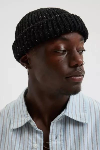 Urban Outfitters Marled Wool Short Roll Ribbed Knit Beanie 1