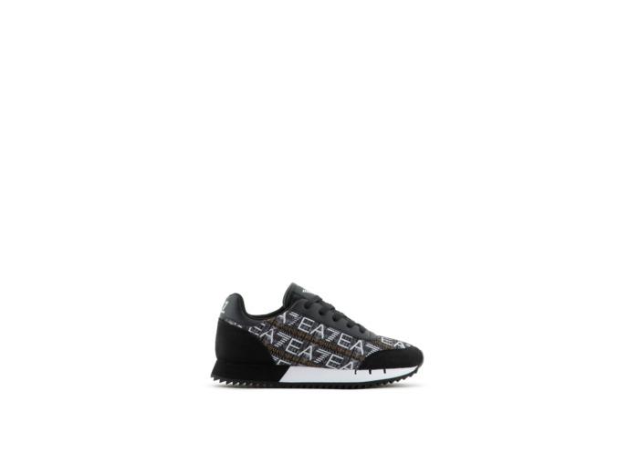 EA7 Lacets Noirs Et Blancs - Monogramme Grap+Blk+Wh