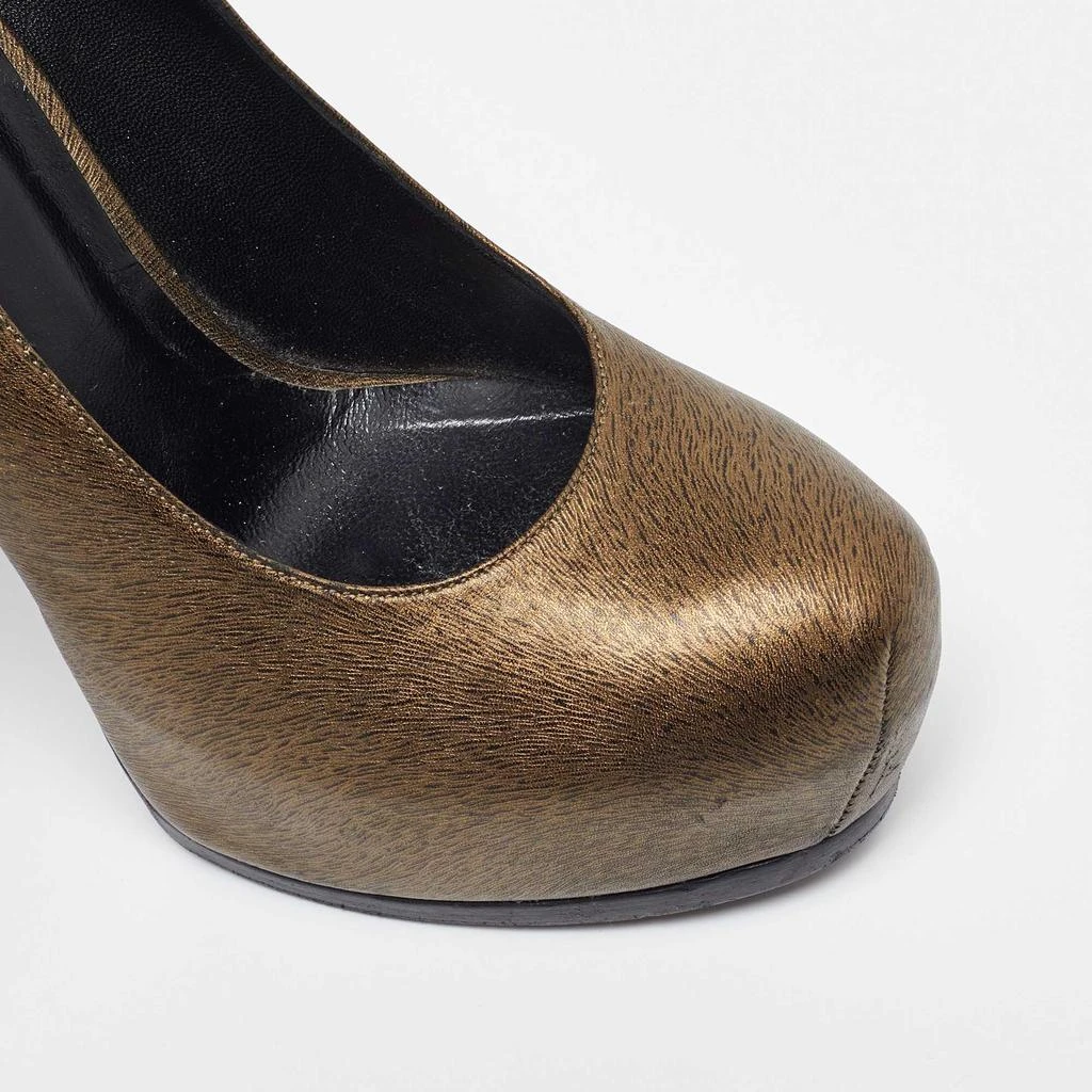Yves Saint Laurent Yves Saint Laurent Gold Leather Tribtoo Platform Pumps Size 39 7