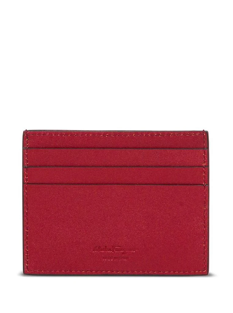 Salvatore Ferragamo Salvatore Ferragamo Man'S Revival Black  Leather Card Holder With Gancini Buckle 2