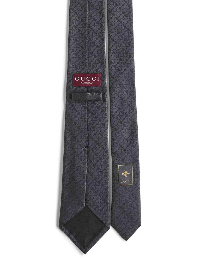 Gucci GUCCI | Black Horsebit silk jacquard tie | Man | PZ 2