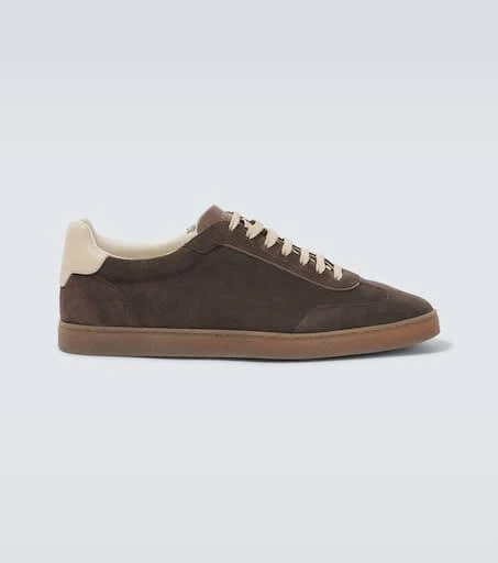 Brunello Cucinelli Leather-trimmed suede sneakers 1