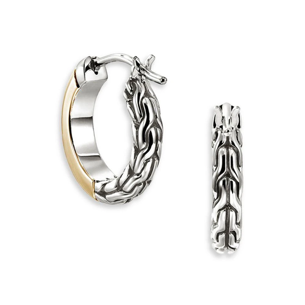 John Hardy 14K Yellow Gold & Sterling Silver JH Essentials Crossover Hoop Earrings, 10mm 4