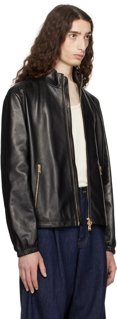 Versace Black Plongé Leather Jacket 2