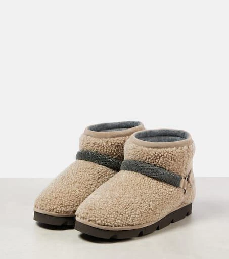 Brunello Cucinelli Monili Beads shearling snow boots 4