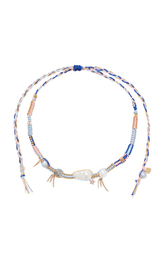Joie DiGiovanni Joie DiGiovanni - Summer Sky Angel Silk Pearl Rocker Necklace - Blue - OS - Moda Operandi - Gifts For Her