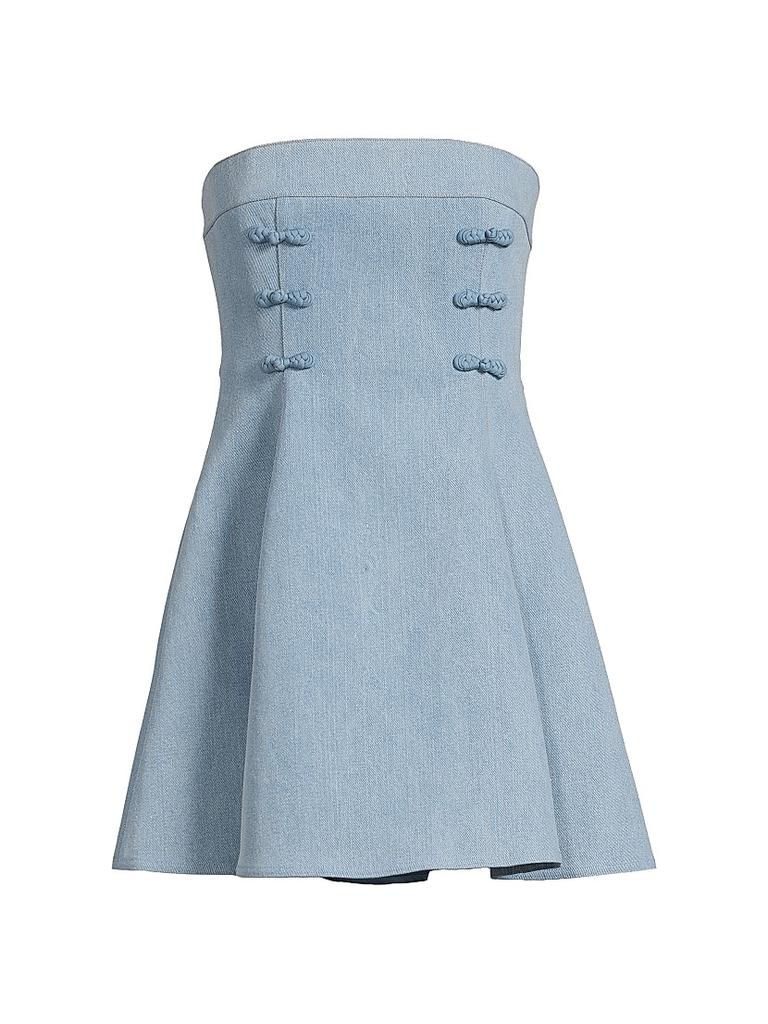 SAU LEE Tai Denim Strapless Minidress