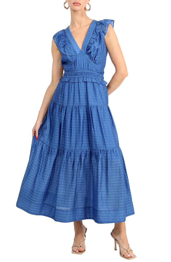Adelyn Rae Ennie Textured Tiered Midi Dress
