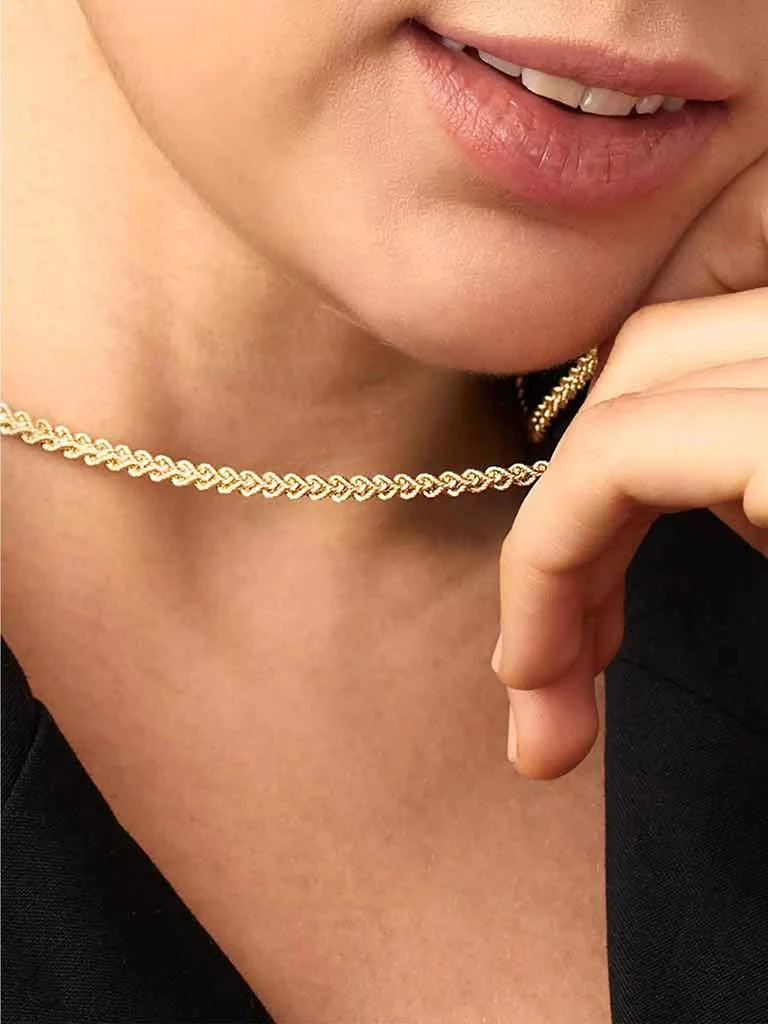 Oradina 14K Yellow Gold Roman Double Rope Necklace 5