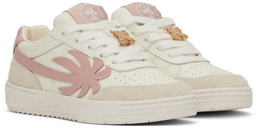 Palm Angels White & Pink Palm Beach University Sneakers 4