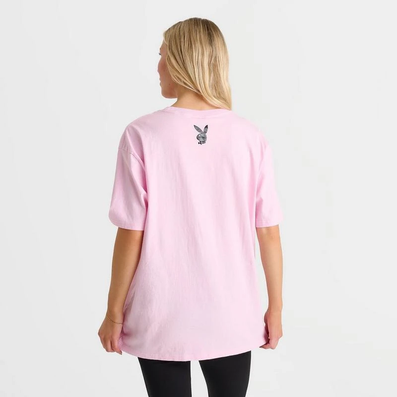 Playboy Women's Playboy Diamante Necklace Boyfriend T-Shirt 4