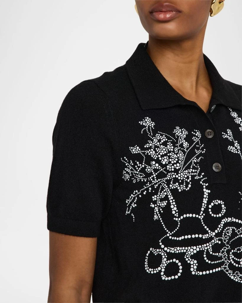 Libertine Still Life Embellished Cashmere Polo Sweater 5