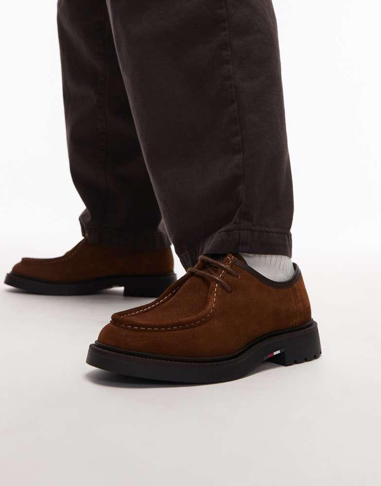 Tommy Hilfiger Tommy Hilfiger leather suede comfort derby shoes in brown