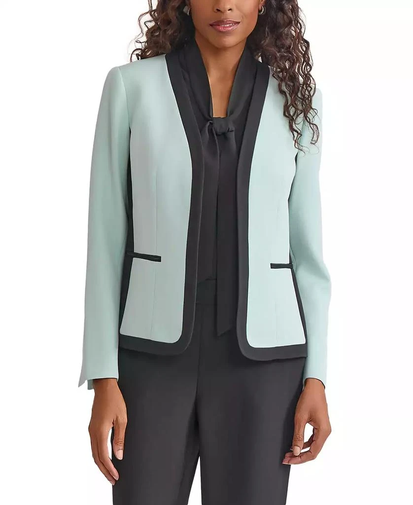 Kasper Women's Contrast-Trim Open-Front Blazer 3