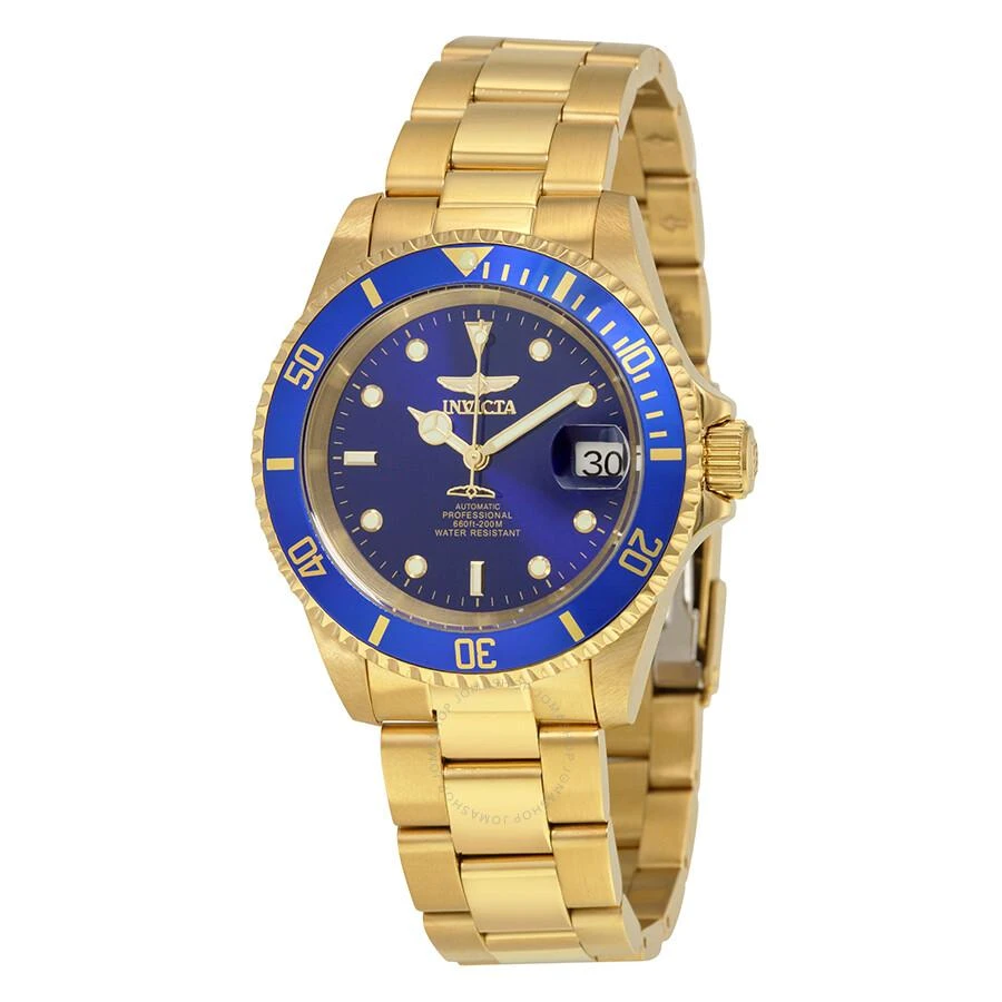 Invicta Pro Diver Automatic Blue Dial Yellow Gold-plated Men's Watch 8930OB 1