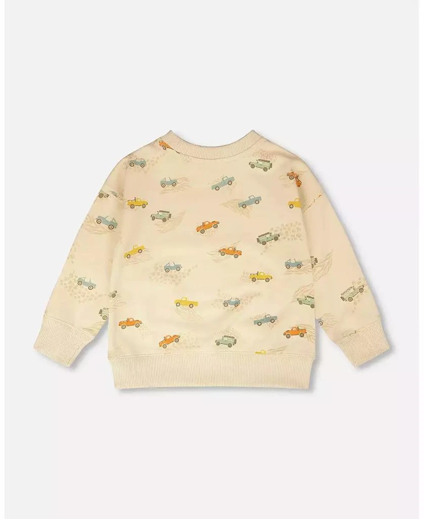 Deux par Deux Baby Boys French Terry Sweatshirt Beige Jeep Print 5