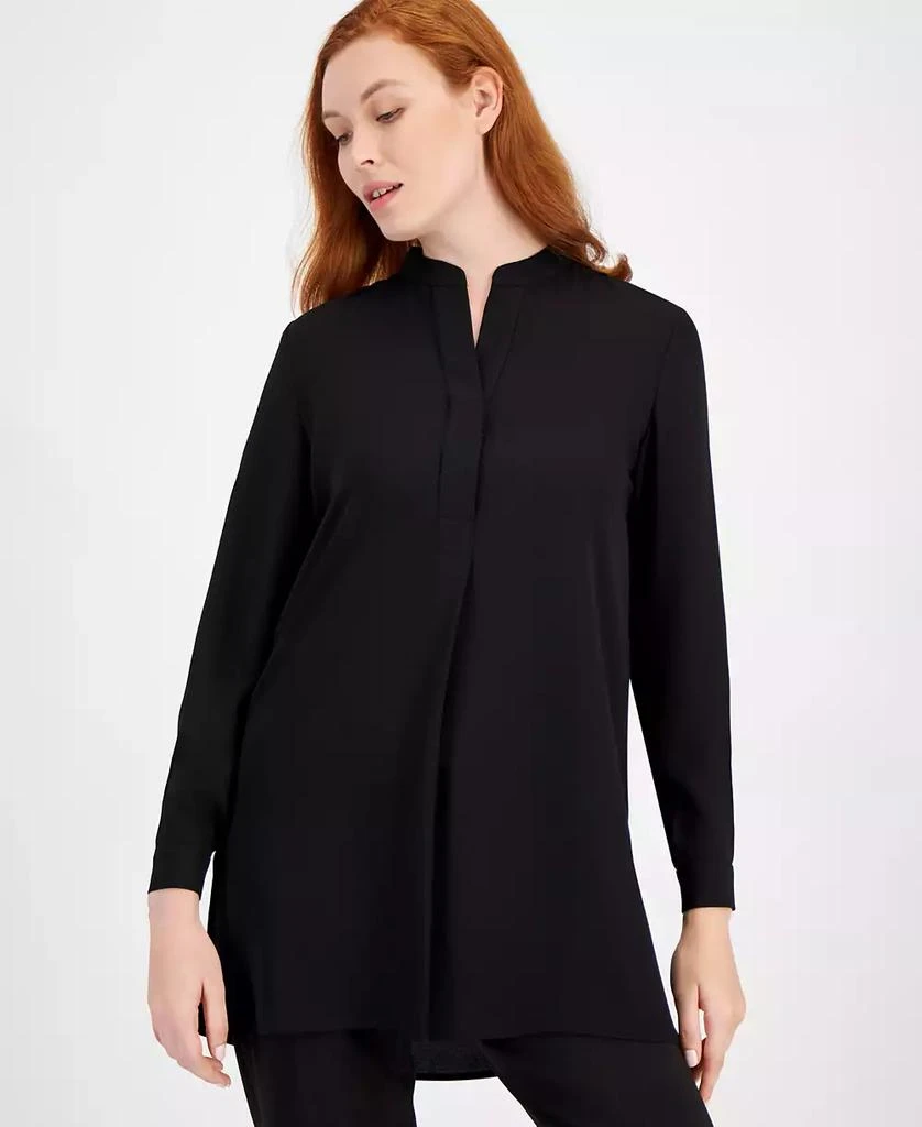 Anne Klein Women's Split-Neck Long-Sleeve Nehru Tunic 1