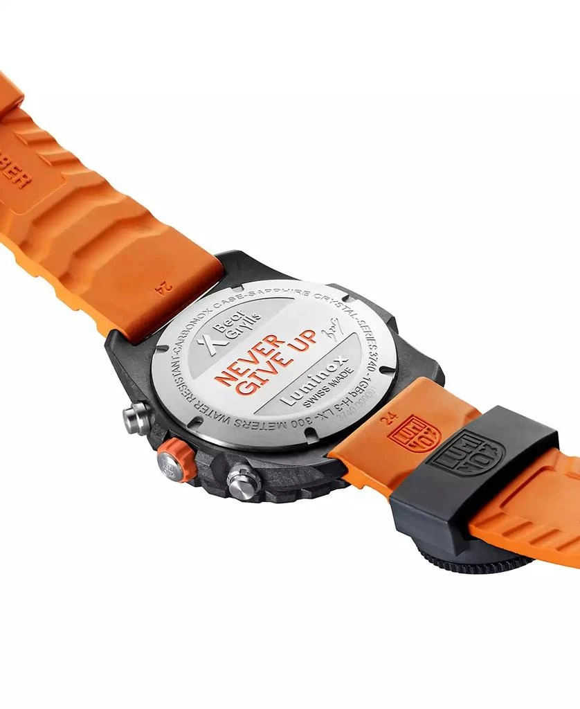 Luminox Men's Swiss Chronograph Bear Grylls Survival Master Series Compass Orange Rubber Strap Watch 45mm 4