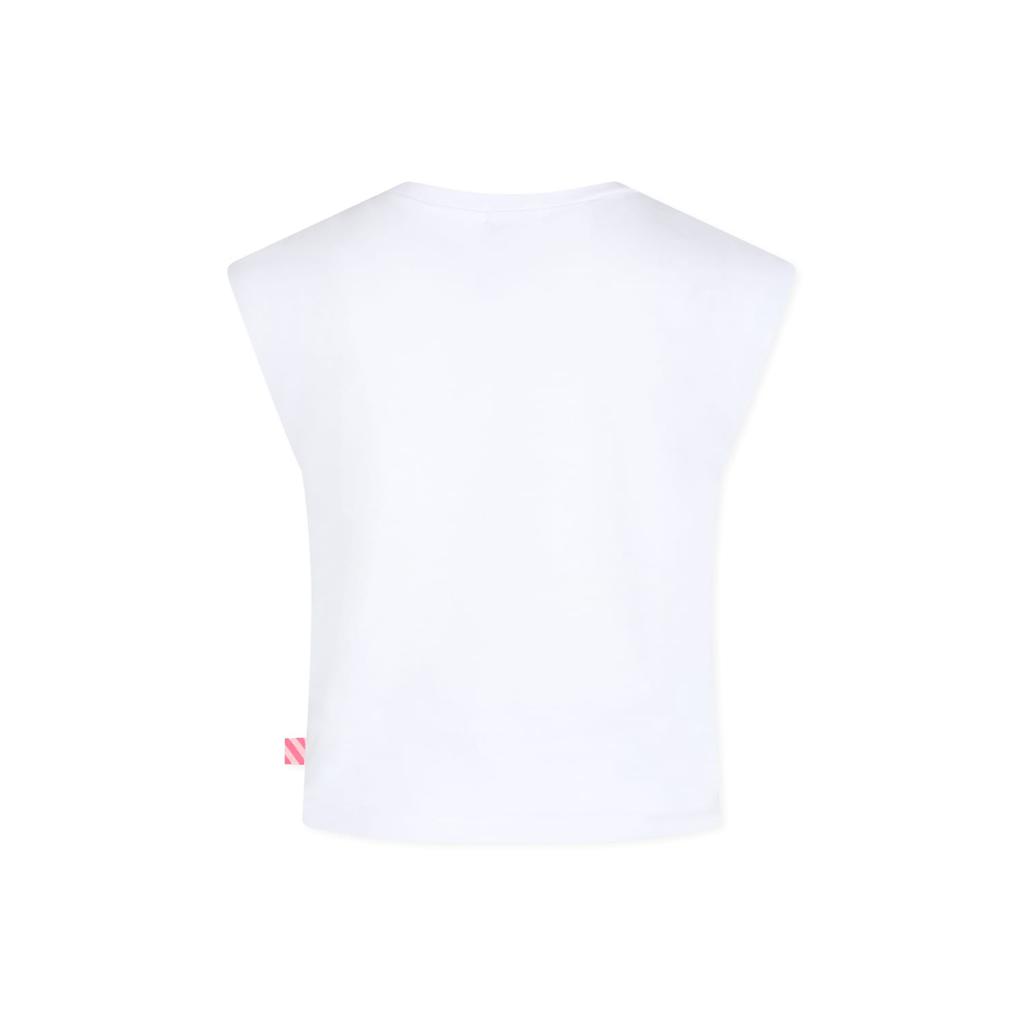 Billieblush White T-shir For Girl With Beach Print