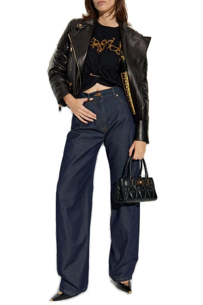 Versace Versace Safety-Pin Detailed Crewneck T-Shirt 4