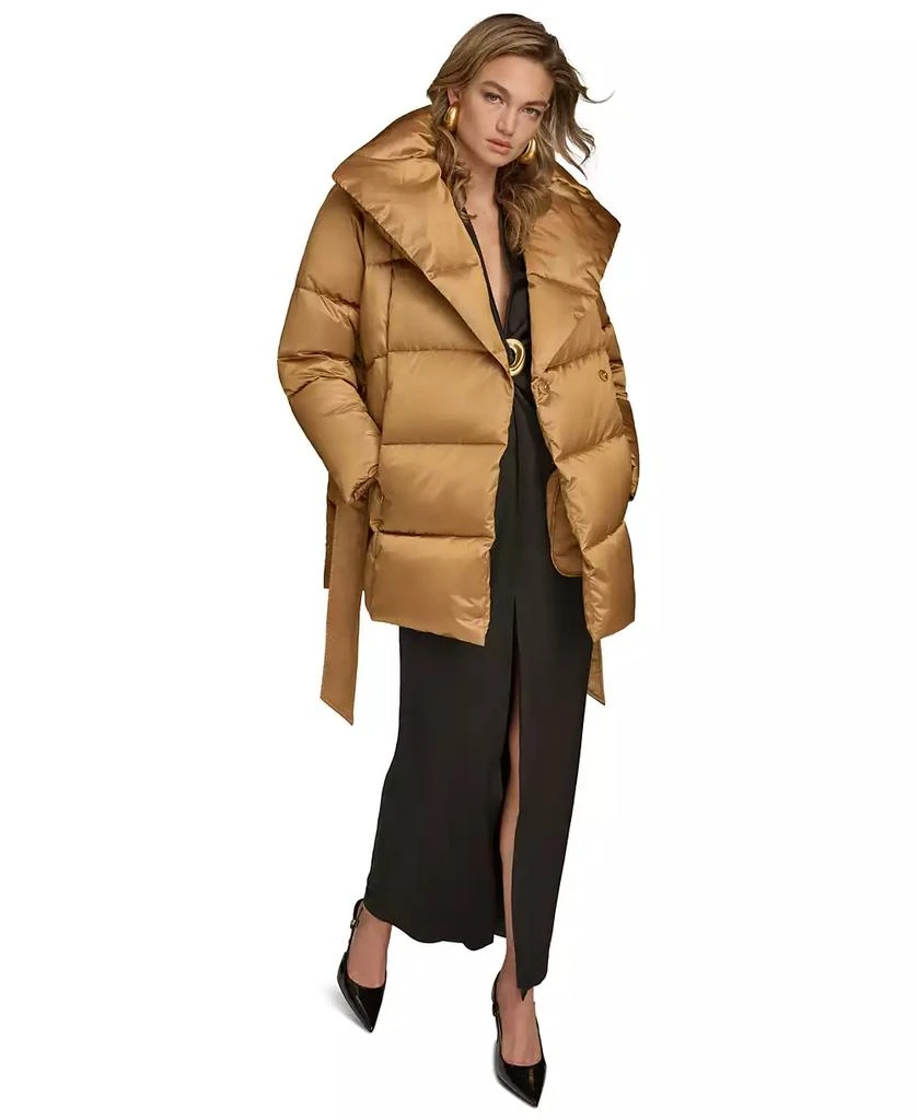 Donna Karan Women's Belted Wing-Collar Coat, Created for Macy's 5