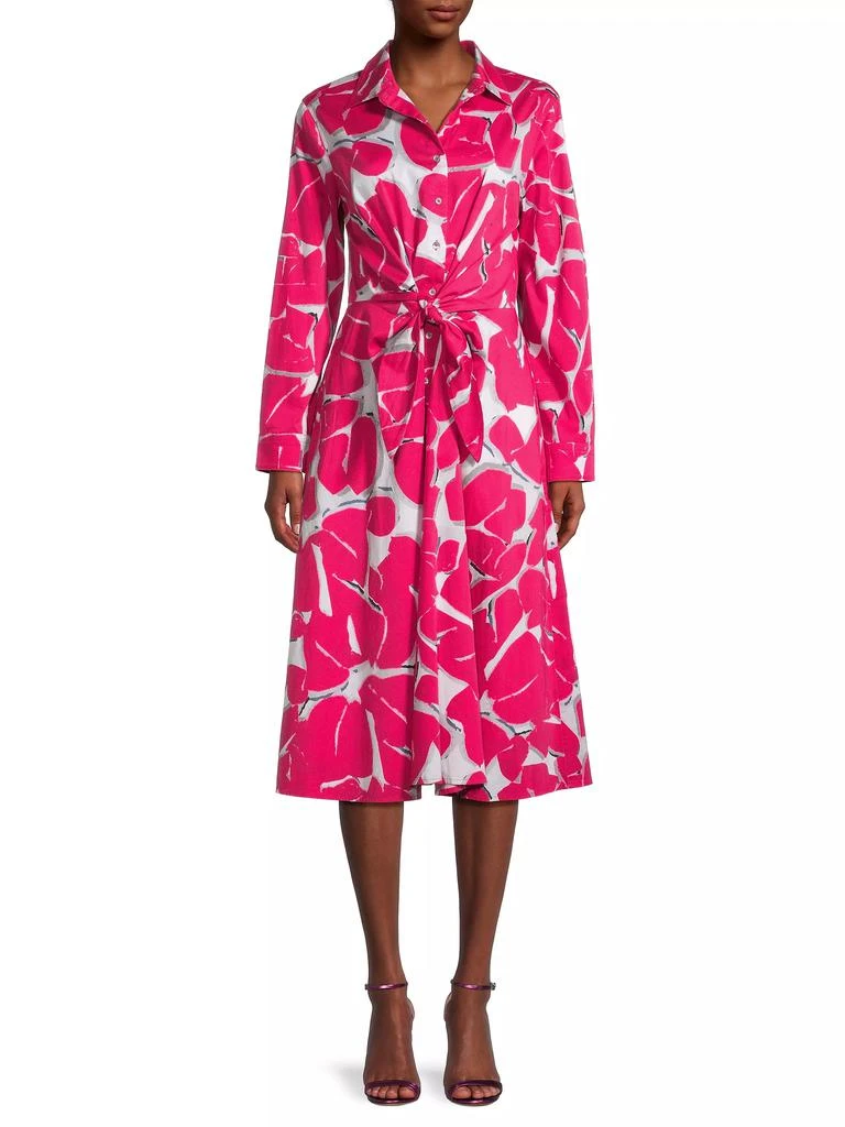 NIC+ZOE Plus Size Jessie FLoral Cotton Tie-Waist Dress 2
